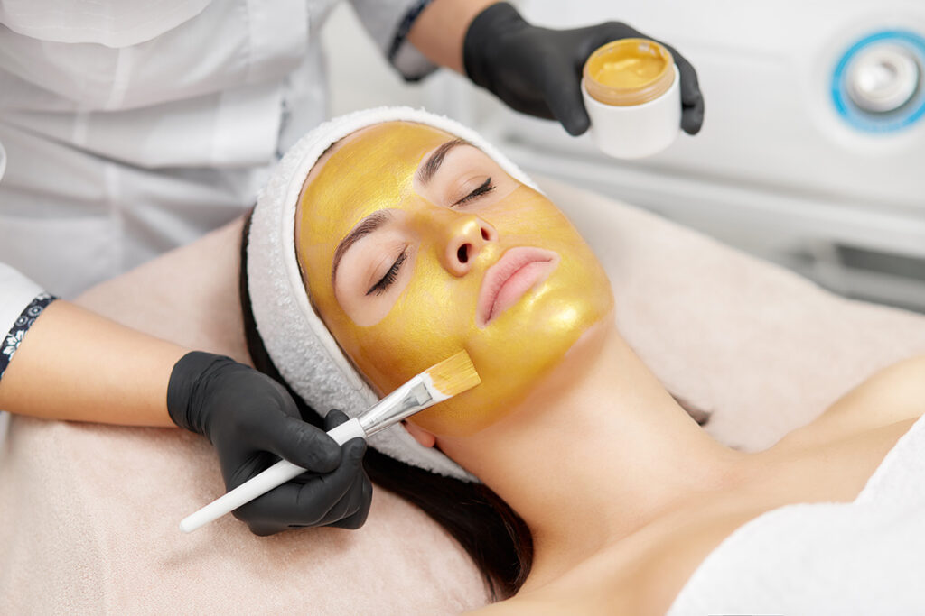 Photo of woman getting a Mini Facial applied in office